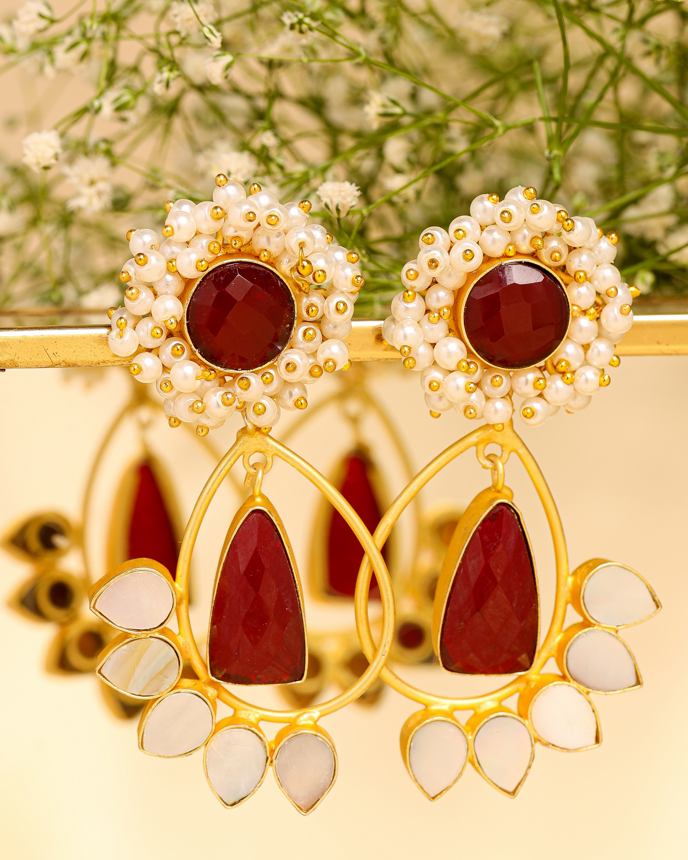 Red Coral Stud Earrings in 14K Gold Filled - Available in Three Sizes –  Sada Jewels